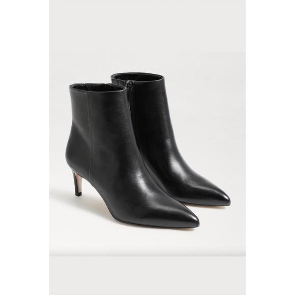 NEW SAM EDELMAN ulissa ankle bootie in black leather - Picture 1 of 5